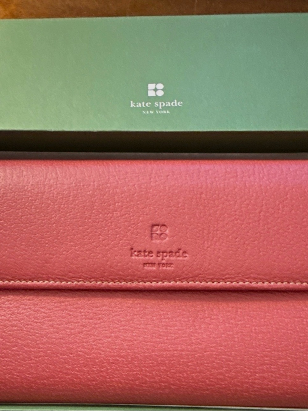 VINTAGE Kate Spade NY Pink Leather Spring Street Continental Wallet